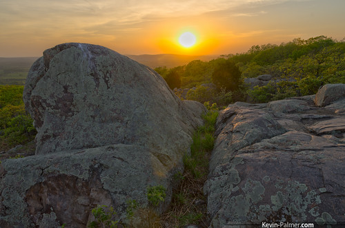 camping trees sunset orange sun green yellow clouds gold golden evening spring rocks colorful view dusk scenic may foliage boulders backpacking missouri ozarks hdr glade conservationarea ryolite belleview baldknob kevinpalmer tamron1750mmf28 bufordmountain saintfrancoismountains pentaxk5