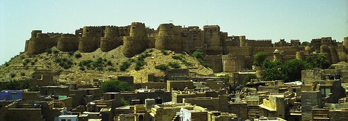 panorama india wall asia cityscape desert fort scan jaisalmer rajasthan historicsite