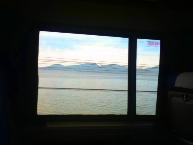 view from the train, riding Amtrak from Emeryville, California to Portland, Oregon