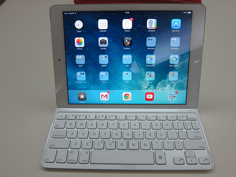 Ultrathin Keyboard Cover - Holding iPad (Front)