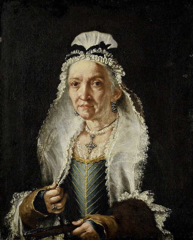 Vittore Ghislandi - Portret van een oude dame (c.1720)