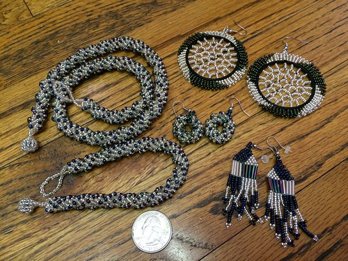 beadwork jewelry bought at Greenmarket Square and TheBarn,  Khayelitsha, Cape Town South Africa