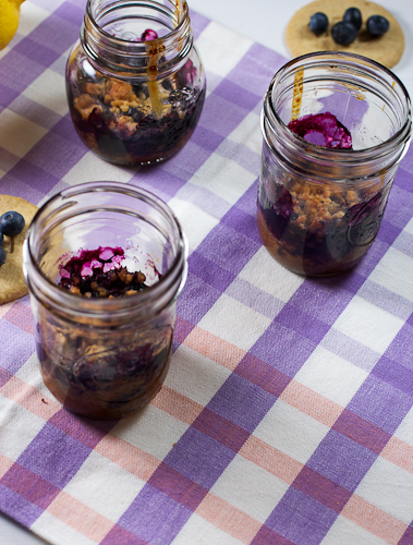 Blueberry Pie Crumble in a Jar