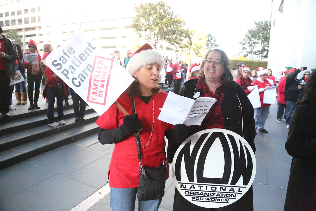 Nurses Celebrate Holidays with Protest at HMO Kaiser Headquarters. 12/19/13