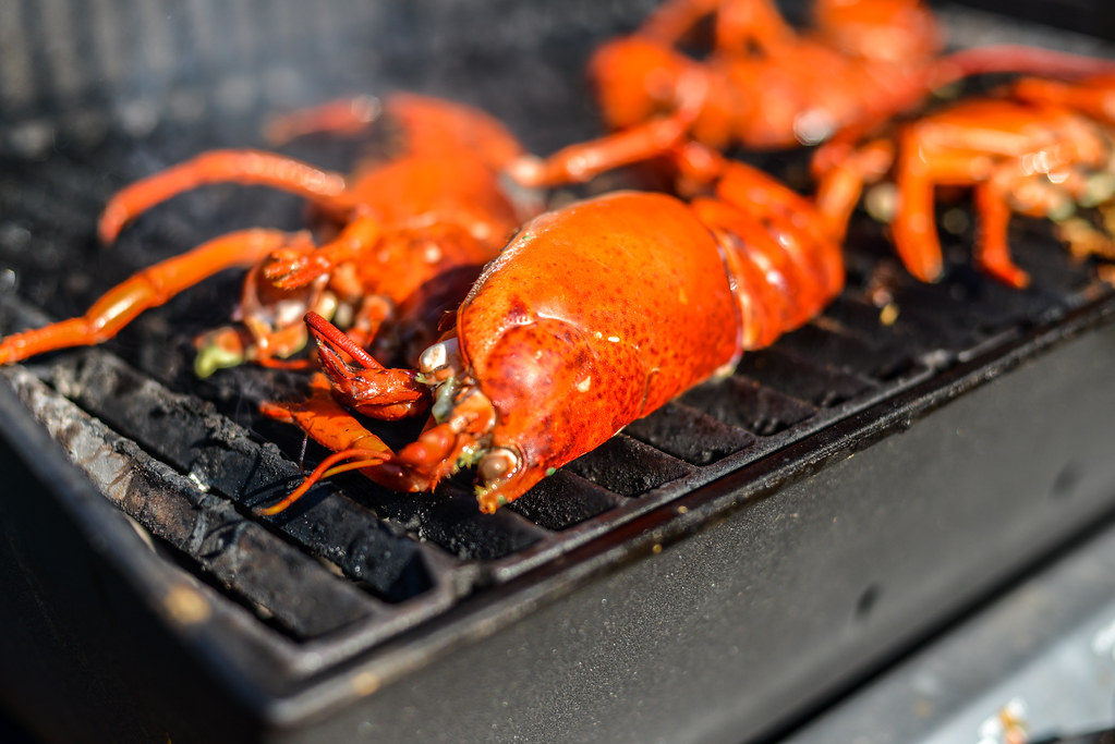 Grilled Lobster with Lemon-Shallot Butter