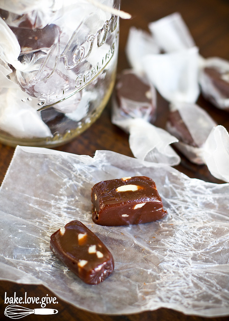Toasted Almond Chocolate Caramels