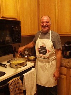 Chef Perry preparing his Spaghetti Carbonara