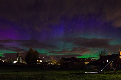 Northern lights in Fife, Scotland