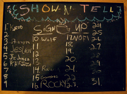 SHOW N TELL at Zeke's (March 21 2014)