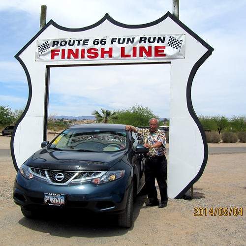 79b Golden Shores AZ - Finish Line For 2014 Fun Run (Seligman to Topock)