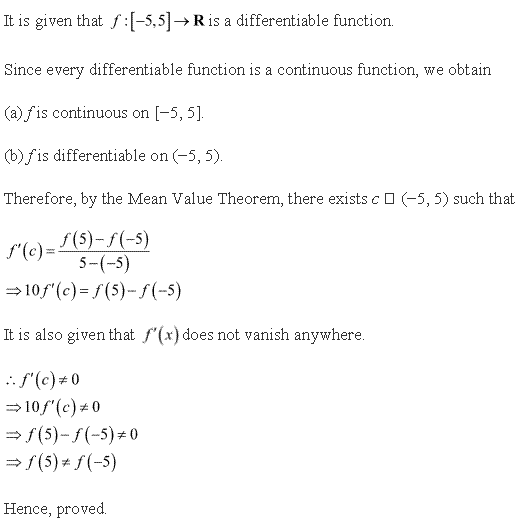 Free Online RD Sharma Class 12 Solutions Chapter 15 Mean Value Theorems Ex 15.1 Q9