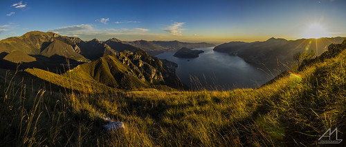 autumn sunset sky italy cloud sun mountain lake water grass yellow canon lago island golden italia tramonto nuvole hour sole acqua montagna brescia isola iseo montisola autunnno