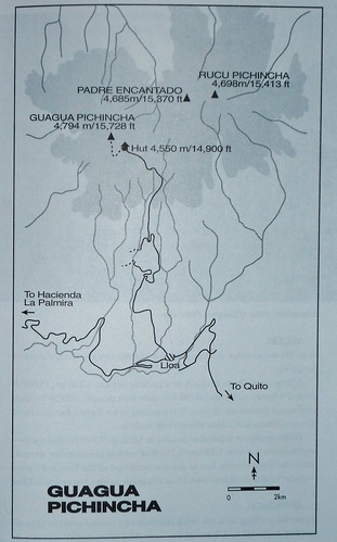 Guagua and Rucu Pichincha Map