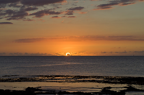 sunset sea sky clouds sailboat hawaii oahu horizon sharkscove pentaxk30