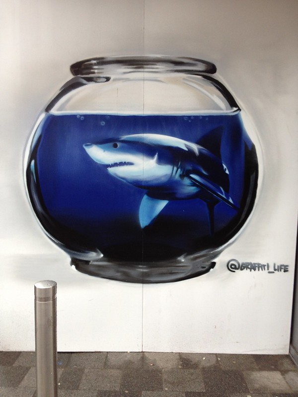 Shoreditch Graffitti - Shark Fish Bowl