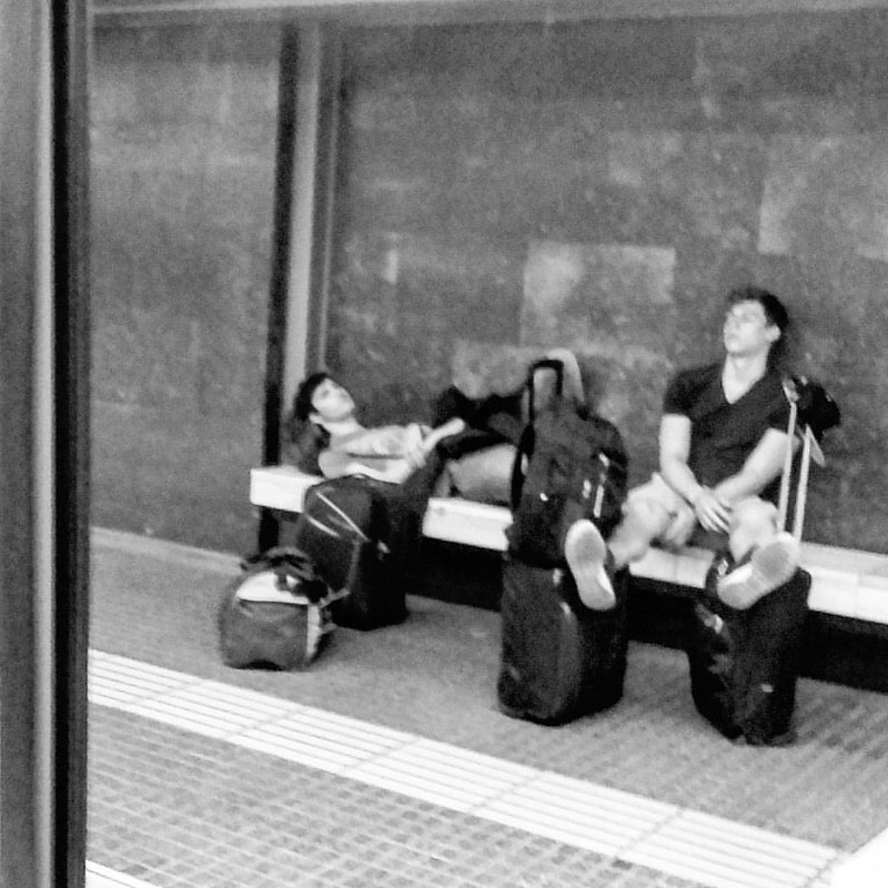 Two boys at the subway station...