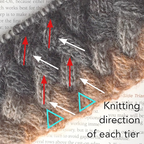 Direction of tiers in Entrelac knitting