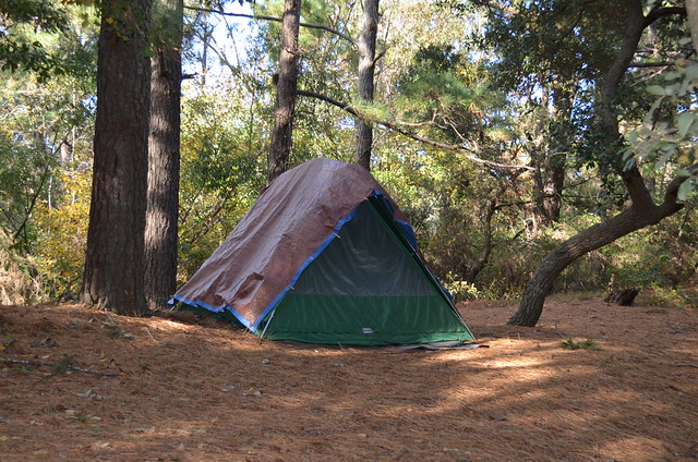 Be sure to pack a rain fly, tent stakes, and tie downs at False Cape State Park, Virginia. 