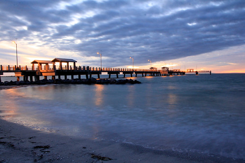 sunset fortdesoto water beach pier