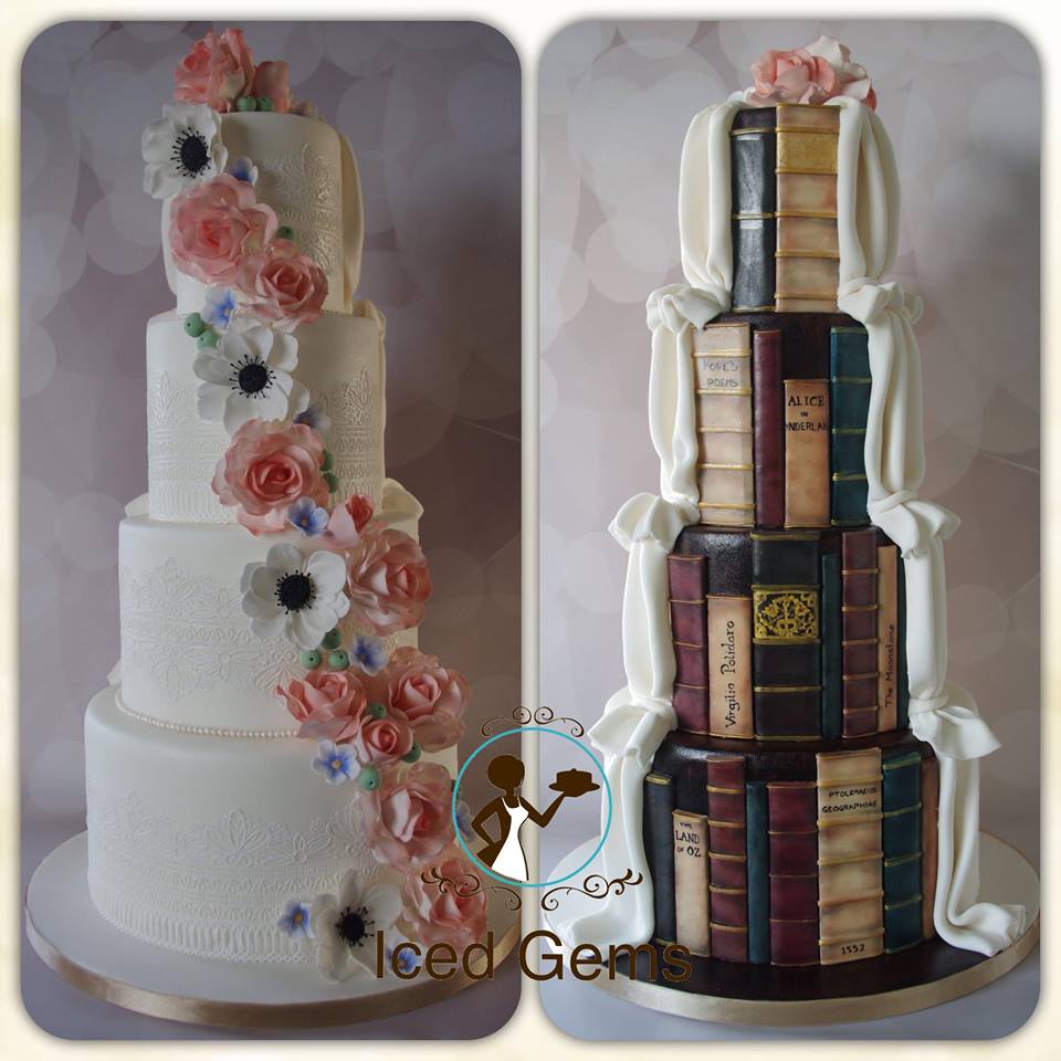 Edible Fondant Flowers and Books by Iced Gems Cakes