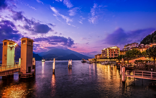sunset italy lake milan como water ferry night lago italia purple bellagio lombardia