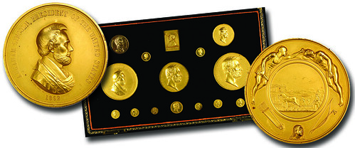 Gold Lincoln medal set