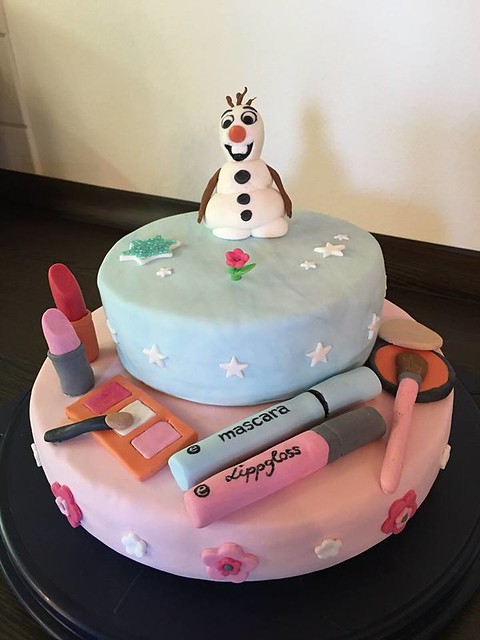 My Girly Cake with Snowman Olaf by Jennifer Je