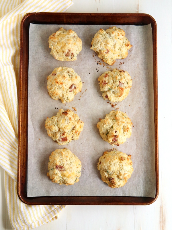 Cheddar, Chive and Bacon Drop Biscuits | completelydelicious.com