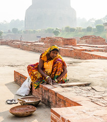 Indian woman repairing ruins - Deer Park