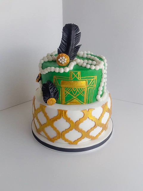 Vintage Great Gatsby Theme Cake by Monica Marques of Bolinhos feitos à medida