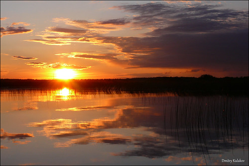 sunset russia yaroslavloblast rybinskreservoir
