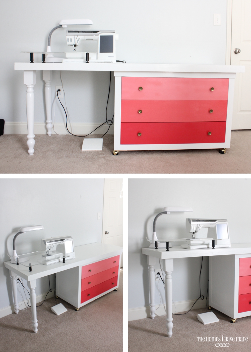 How To Make A Desk From A Dresser With Wallpapered Drawers