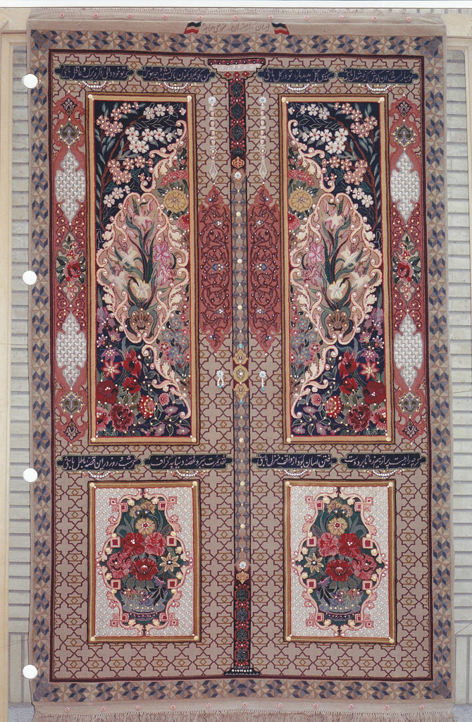 Isfahan Rug made from Gold, Pearl, turquoise, opal