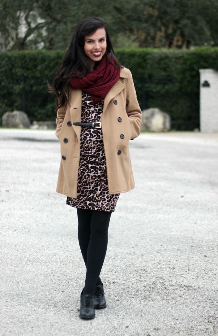 formal winter outfit ideas, jcrew camel coat, long sleeve leopard bodycon dress, austin texas style blogger, austin fashion blogger, austin texas fashion blog