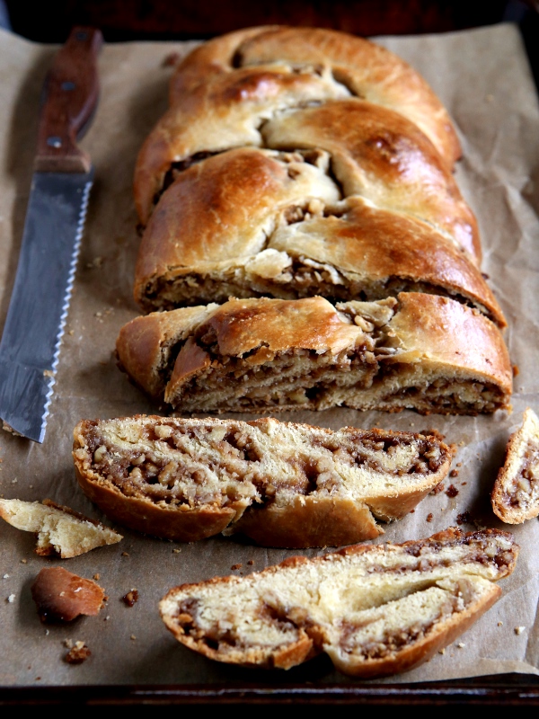 Cinnamon-Walnut Stuffed Challah Bread | completelydelicious.com