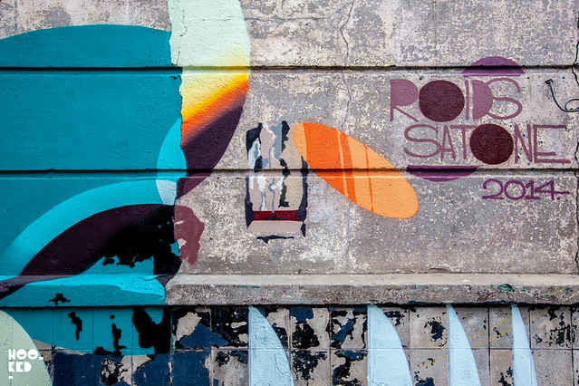 Roid and SatOne Brixton Street Art Mural for Wahaca