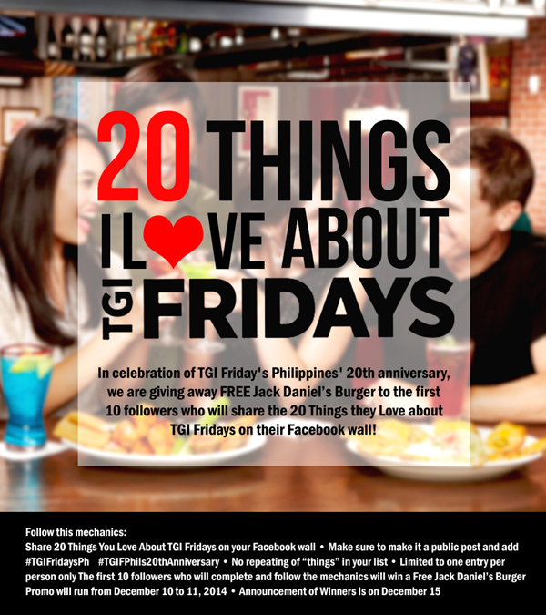 T.G.I.Friday’s Turns 20 Giveaway