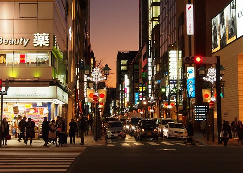 street sunset japan tokyo ginza scene 2015 東京都