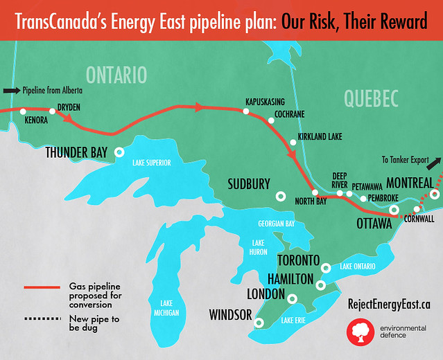 Map of Energy East Pipeline route