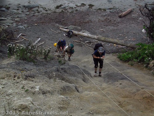 Climbing the second headland south of Third Beach, Olympic National Park, Washington