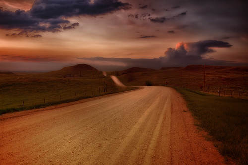 road sunset summer sky storm clouds evening high nikon great north prairie nikkor plains dakota gravel d4 247028