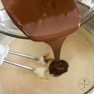 add in the melted chocolate