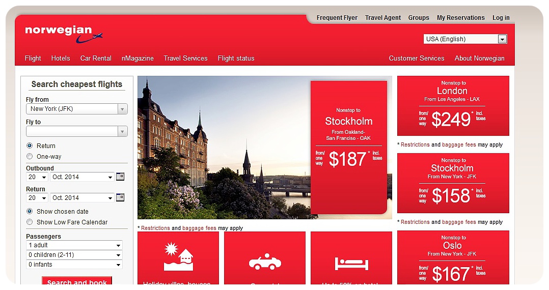 norwegian airlines top deals