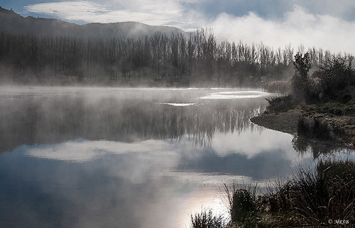 guadalajara paisaje otoño niebla reflejos castillalamancha auñón