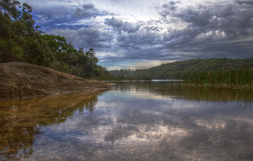 sky reflection clouds hdr manlydam