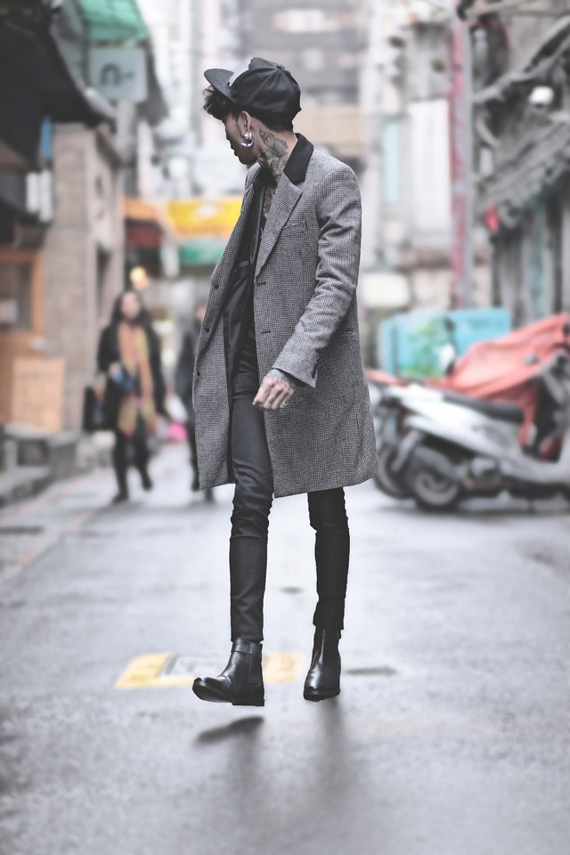 IVAN Chang - Asos Wool Overcoat In Dogtooth, Vintage Leather Jacket ...