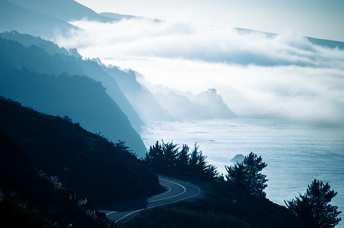california blue fog clouds coast bigsur pixelmama