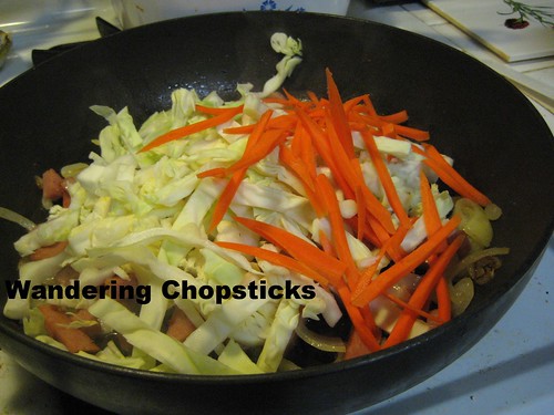 Chinese Ramen Noodle Stir-Fry with Cabbage, Carrots, Spam, and Eggs 6
