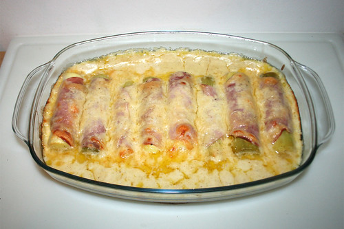 40 - Scalloped leeks with pea rice - Finished baking / Überbackene Lauchstangen mit Erbsenreis - Fertig überbacken