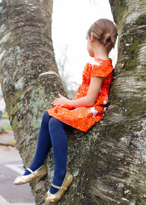 orange unicorn roller skate dress // skirt as top